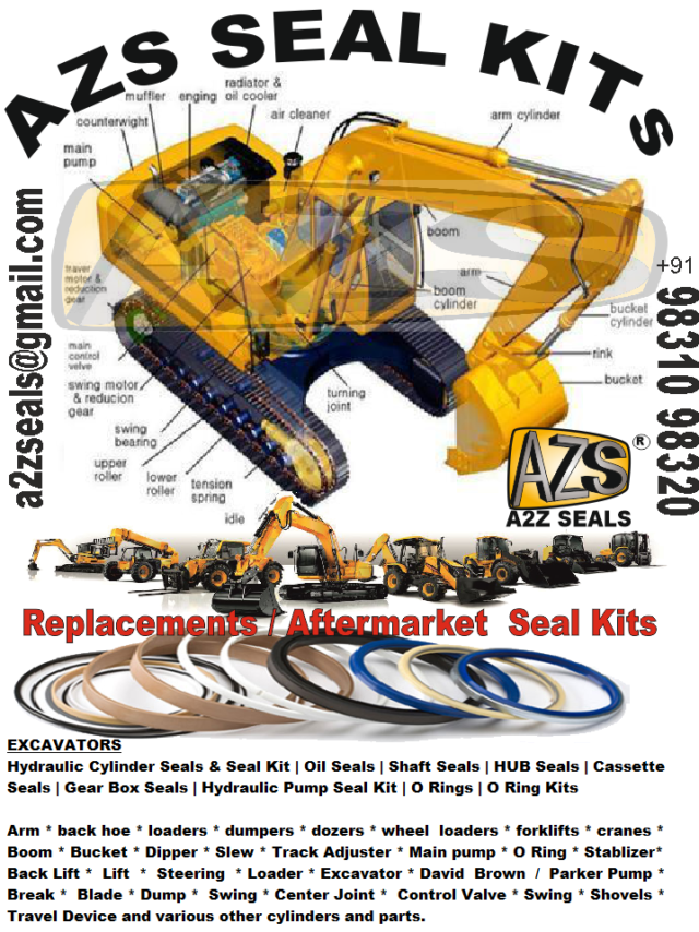 EXCAVATOR MAIN PARTS A2zseals Seals & Seal Kits and Oil Seals Arm